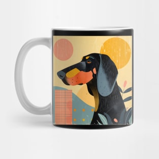 70s Black and Tan Coonhound Vibes: Pastel Pup Parade Mug